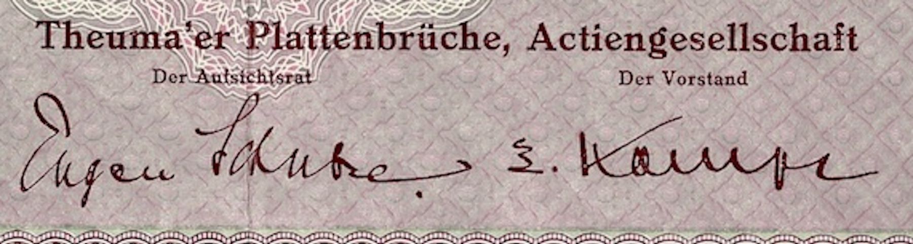 Documenti: Theuma'er Plattenbrüche AG, Oelsnitz - 1937 – Usato da Solothurn venduto da Sgasche 1