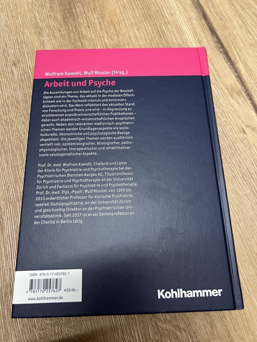 Libri: Kawohl/Rössler – Arbeit und Psyche – Usato da Bottmingen venduto da lin_5hf8 1