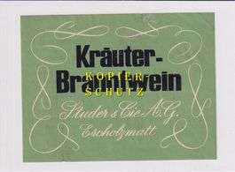 Etikette - Kräuter-Branntwein aus Escholzmatt /bd