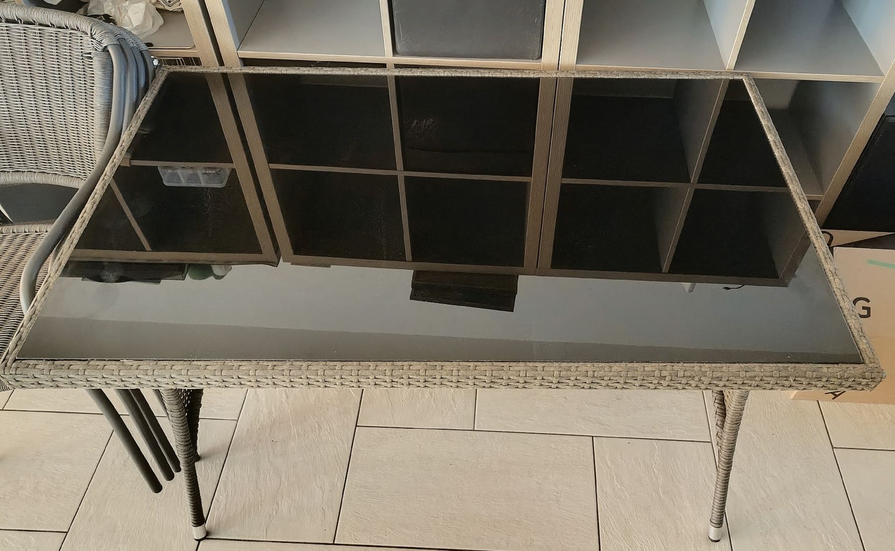 Set di tavolo e panche: Gartentisch mit 4 Stühlen Rattan-Optik – Usato da Bern venduto da BraveBiskit