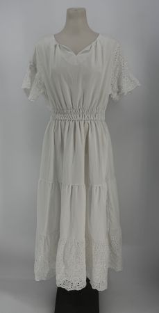 Maxikleid/ Weisses Kleid Gr. XXL mit Lochstickerei
