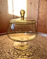 Bonbonniere / Glasschale mit Deckel /Sarner Kristallglas
