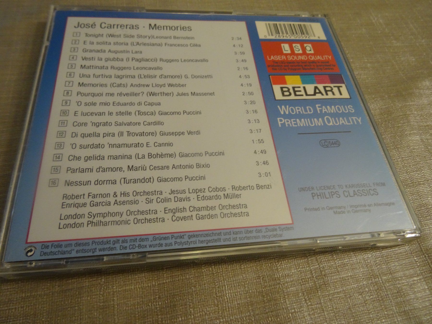 CD: CD: José Carreras - Memories CD – Usato da Olten venduto da Disc-Ausverkauf 1