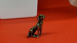 Antike Hunde Figur aus Bronze, Vintage Deko Tier!