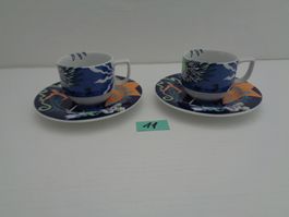 2 Kaffeetassen mit Unterteller Bopla Langenthal