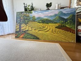 Reisterassen Öl auf Leinwand 161x82 cm Holzrahmen