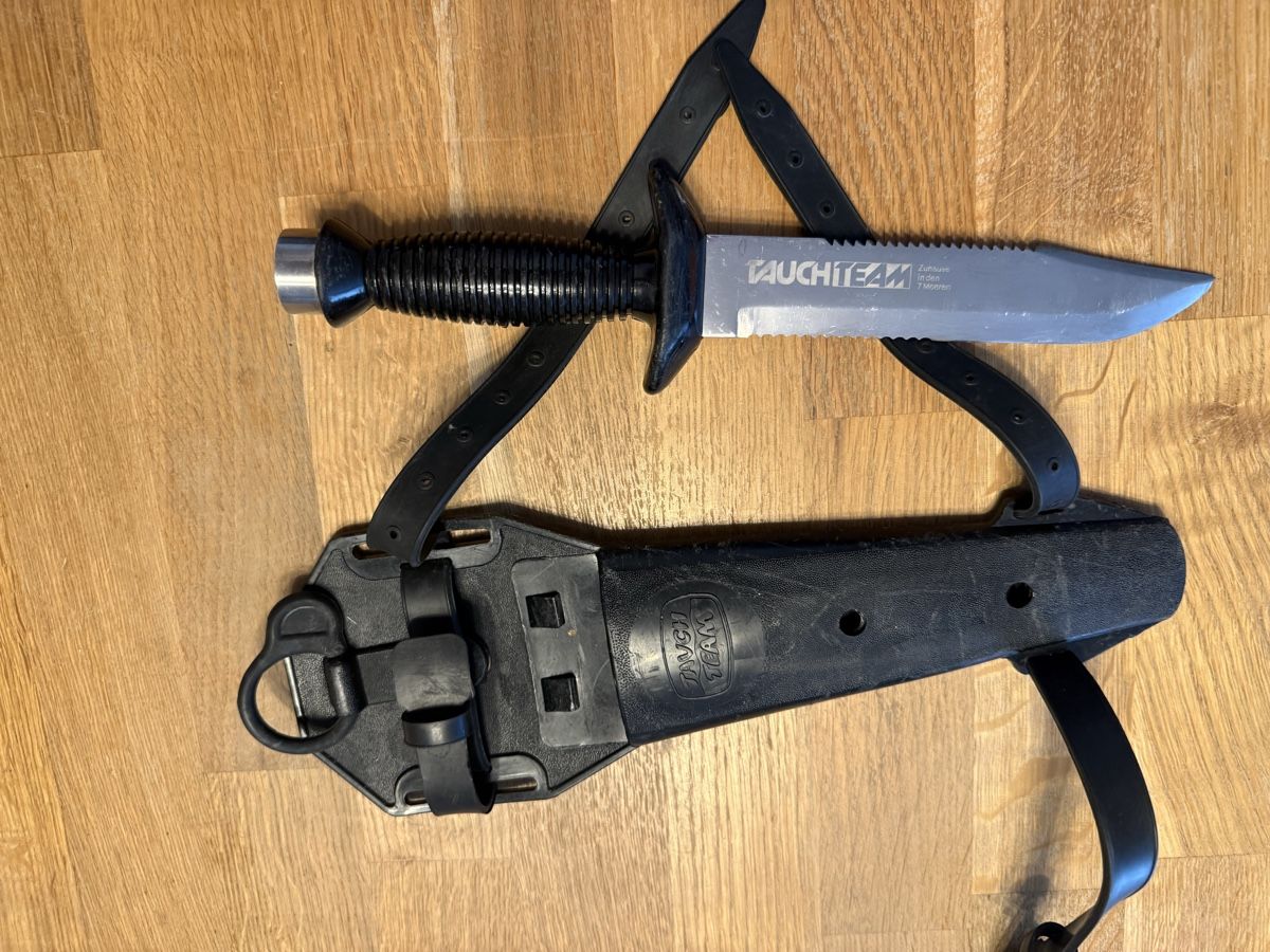 Altro per Immersioni: Altes Taucher Messer mit Scheide Jagdmesser Form – Usato da Goldach venduto da Messerguru 1