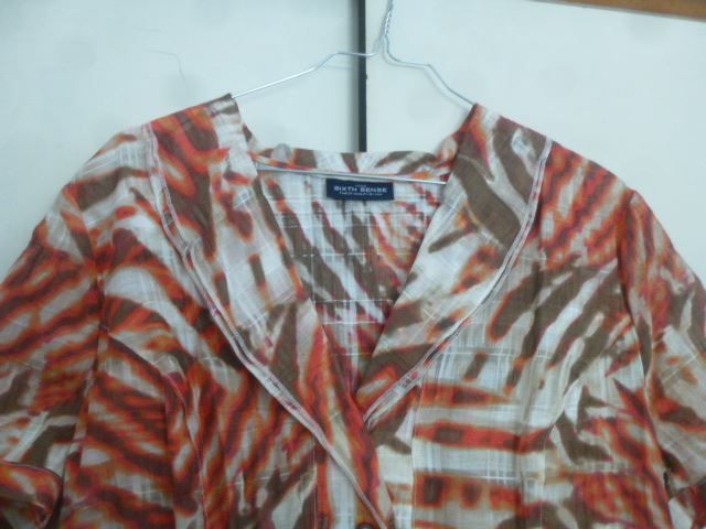 C&A Camicette: Bluse Gr. 42, weiss/braun/orange – Nuovo (secondo la descrizione) da Hinwil venduto da Glasperlen 2