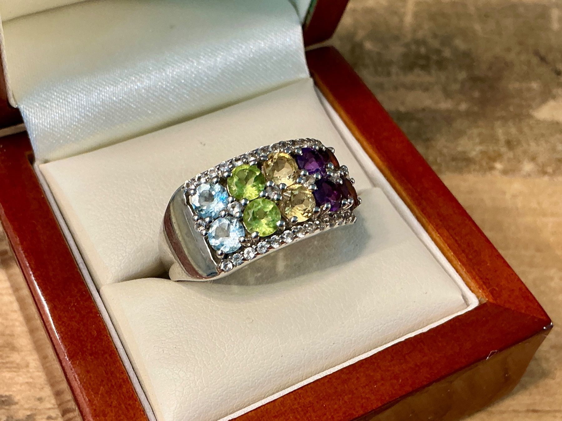 Ringe: VINTAGE RING STERLING 925 BUNTE EDELSTEINE, GR.63 – Gebraucht aus Biglen von Limarkt 2