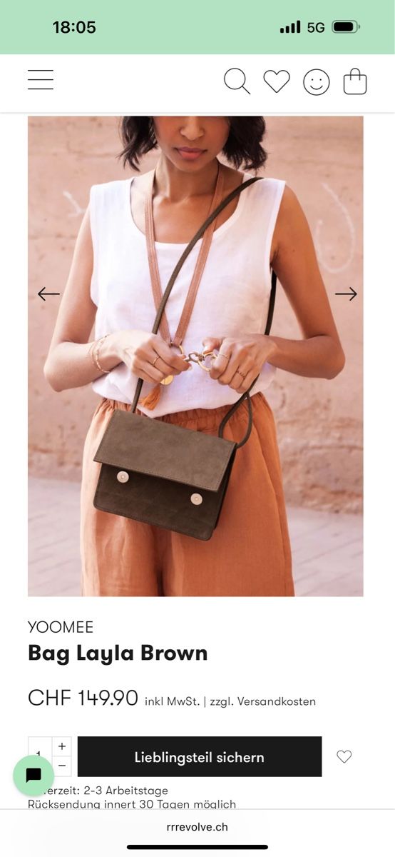 Borse da donna: YOOMEE Layla Tasche, grau, neu mit Etikett – Nuovo e nell'imballaggio originale da Erlinsbach SO venduto da aka_5b2y 9