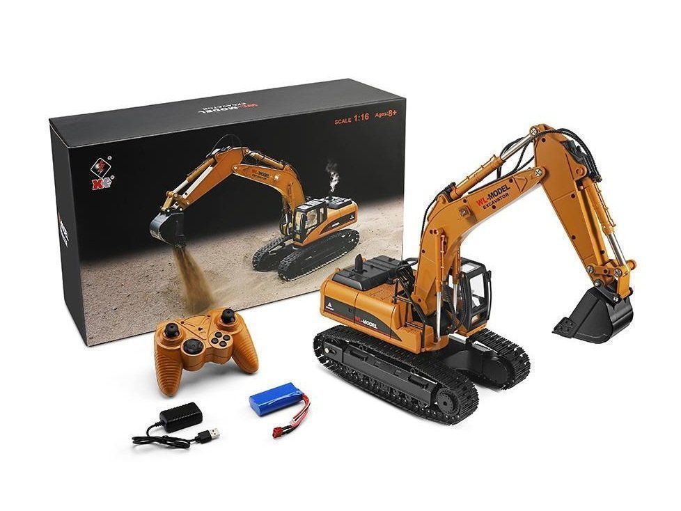 Modellismo RC: RC Schaufelbagger - RC Bagger Digger, RTR-Set mit Rauchmodul – Nuovo e nell'imballaggio originale da Entlebuch venduto da Hebu 1