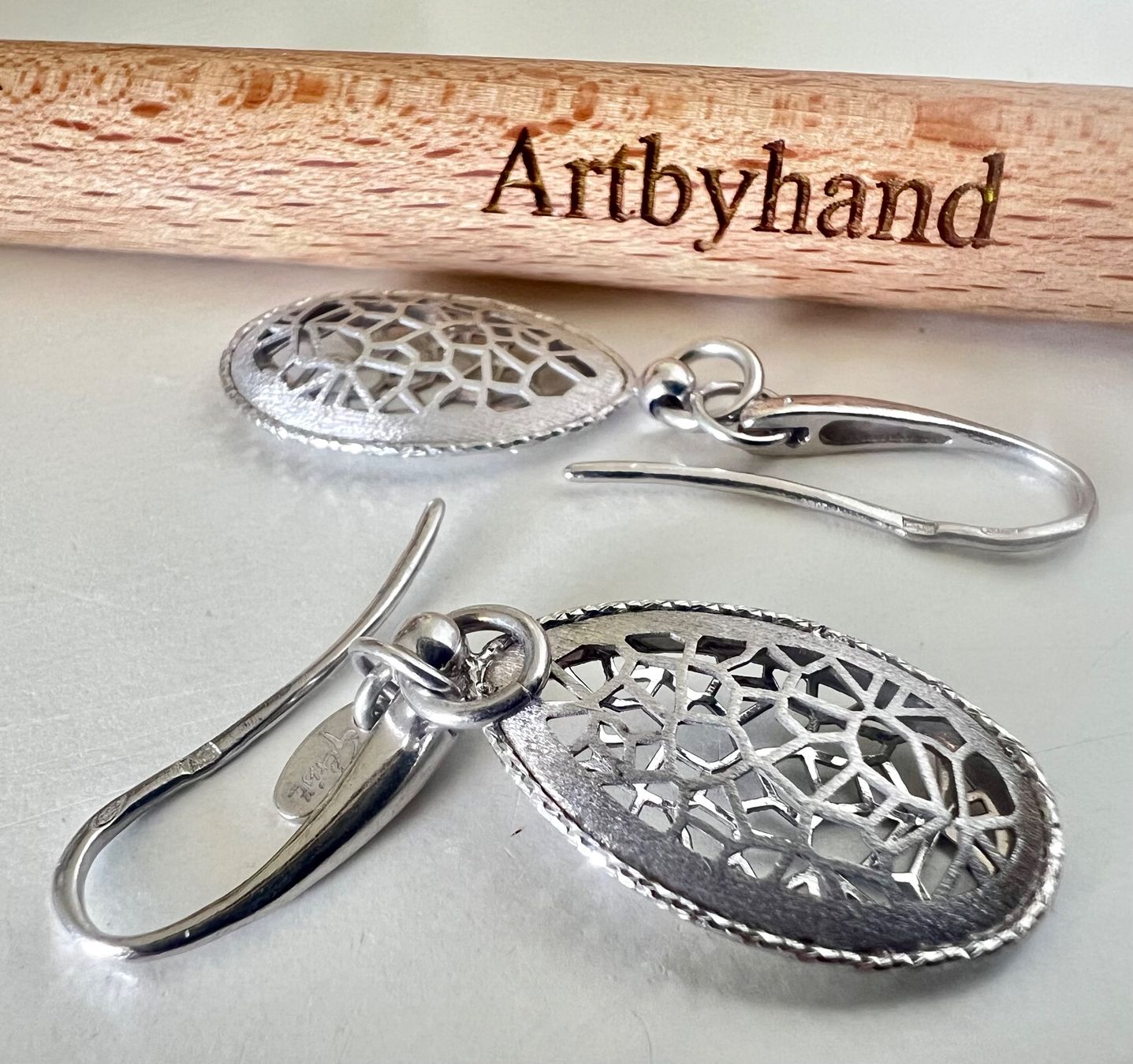 Orecchini pendenti & Orecchini a lobo: Gexist Schweizer Designer Ohrhänger Silber 925 durchbrochen – Usato da Ruswil venduto da artbyhand 3