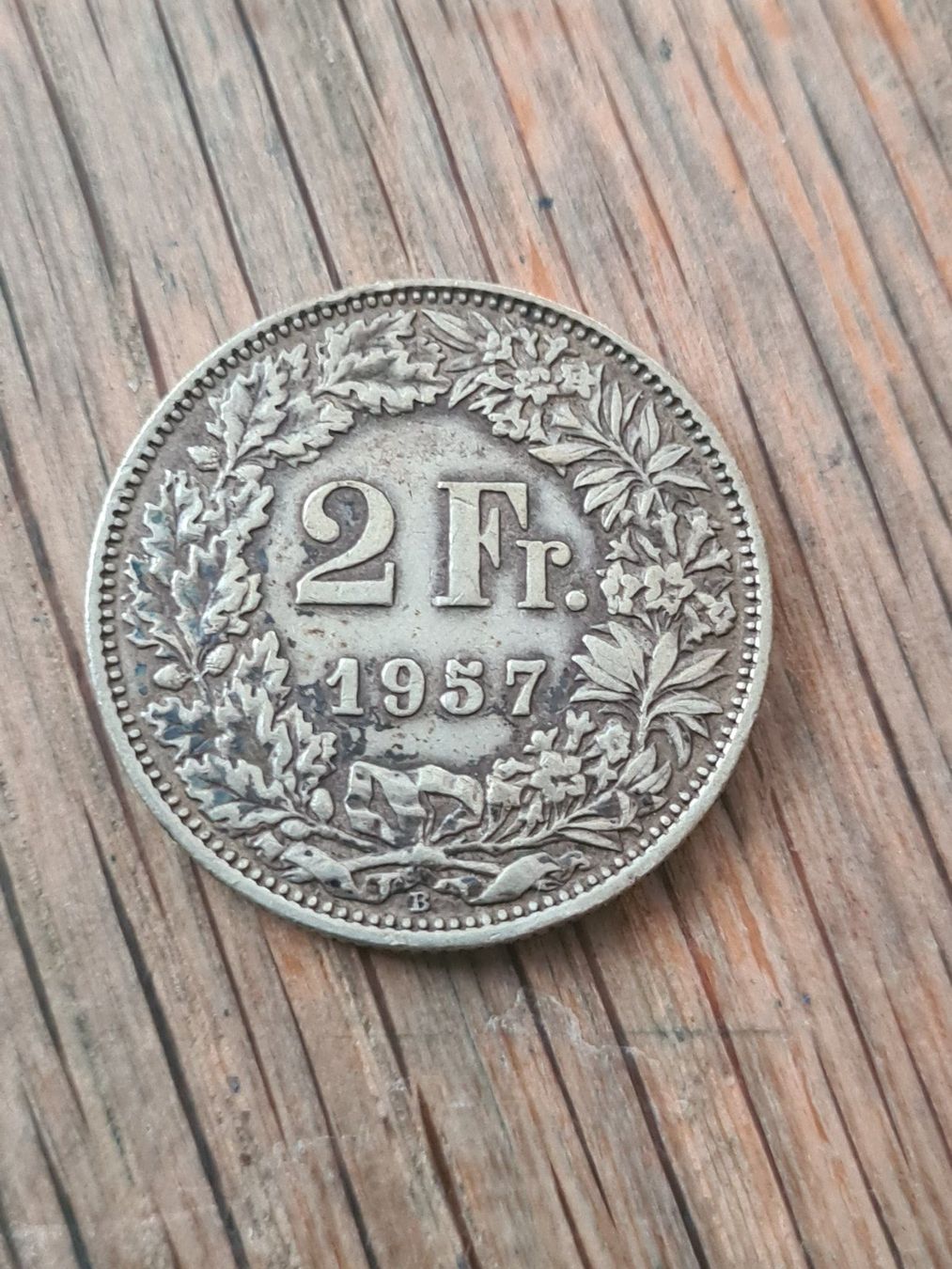 Alle Münzen: Silberner Zweifränkler JG 1957 – Gebraucht aus Olten von chaas21
