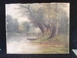 ANCIENNE HUILE SUR TOILE SIGNÉE