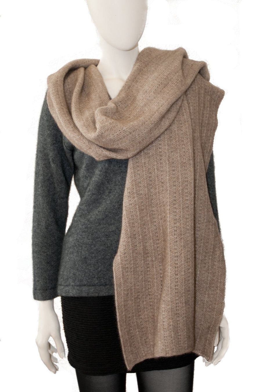 Foulard & Sciarpe: Possum Schultertuch beige zickzack – Nuovo e nell'imballaggio originale da Zollikofen venduto da marys-choice