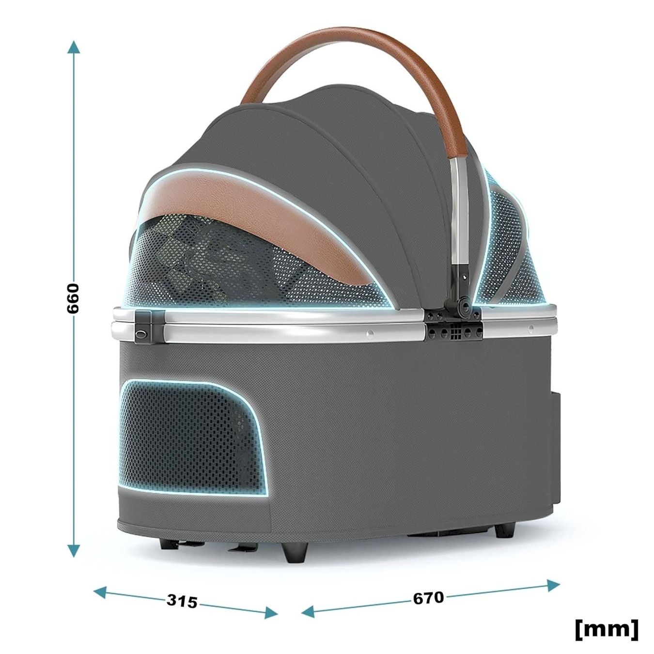 Käfige, Transport & Sicherheit: Fudajo 2in1 Hundewagen Grau – Neu und originalverpackt aus Bottighofen von zaap 4