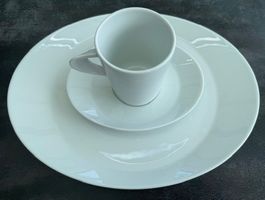 Geschirr Service, weisses Porzellan, 3-teilig, von Schönwald