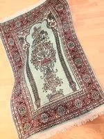 Seidenteppich 135*80cm handg.frisch prof.gewaschen Türkis