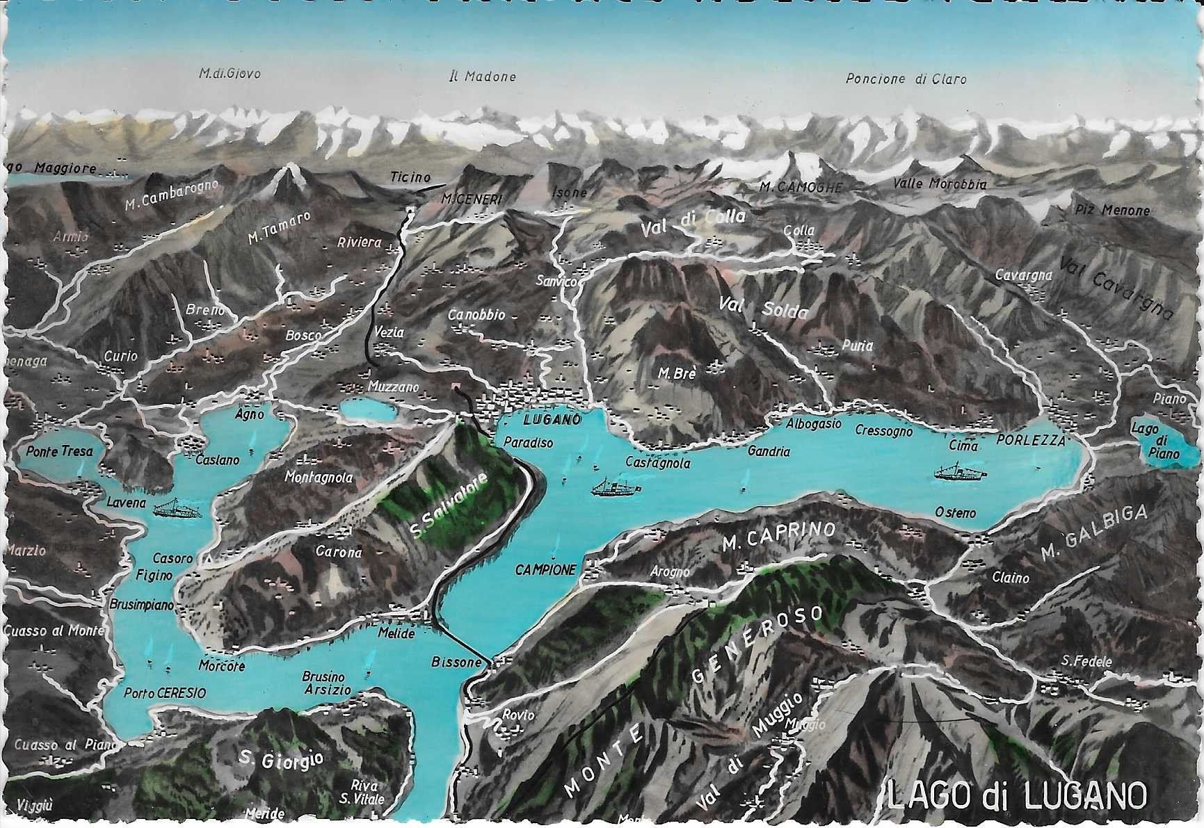 Cartoline postali: Lago di Lugano TI – Nuovo (secondo la descrizione) da Rothrist venduto da Stranglehold