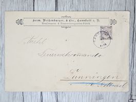 CL07 Enveloppe + Timbre Allemagne / Württemberg 1893