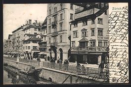 Zürich, Limmatquai, Strassenpartie am U