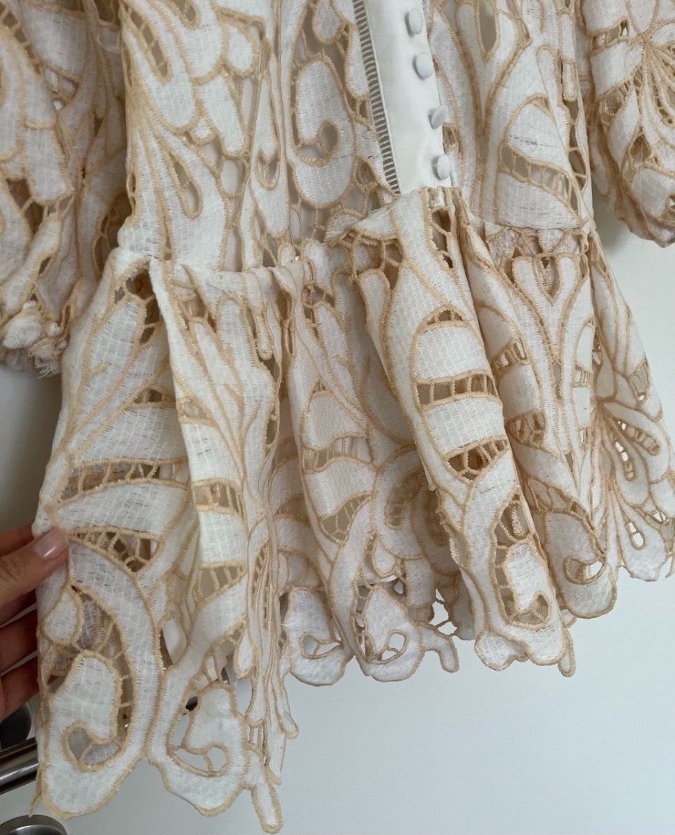 Vestiti: Cocktailkleid Gr. S, Farbe weiss/beige – Nuovo (secondo la descrizione) da Triesen venduto da dardaleni 4