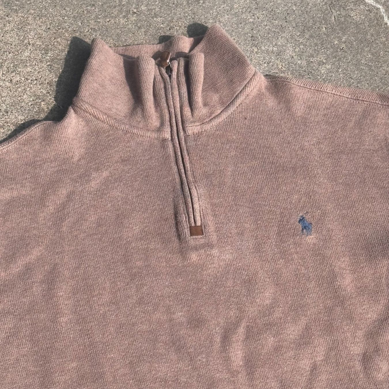 Polo Ralph Lauren Maglioni & Felpe: Polo Ralph Lauren brown vintage quarter zip retro pull – Usato da St. Gallen venduto da sourced_limited 1