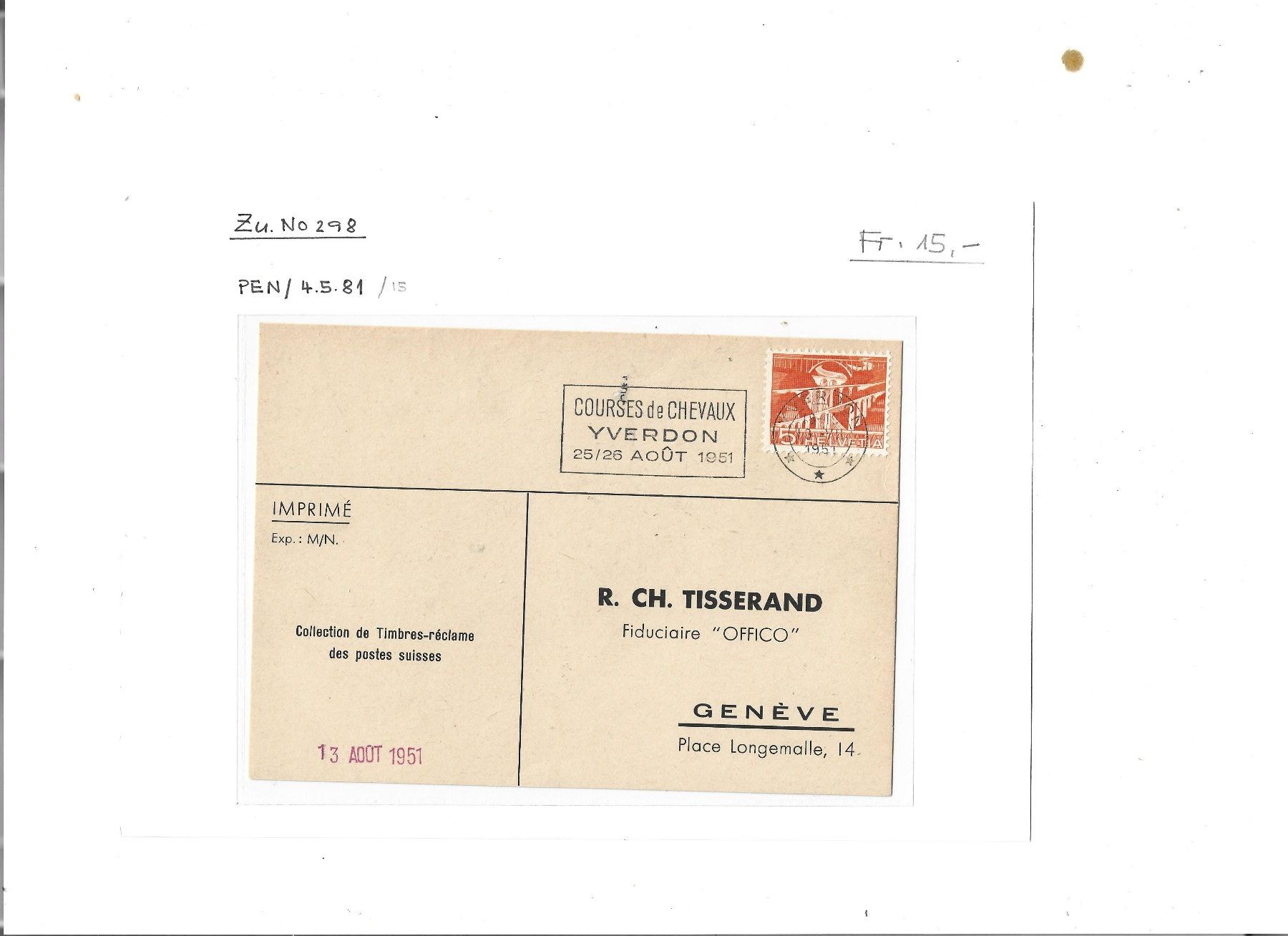 Alle Briefmarken: lettre philatélique, Briefmarkenbrief – Gebraucht aus Delemont von toutdubon11 1