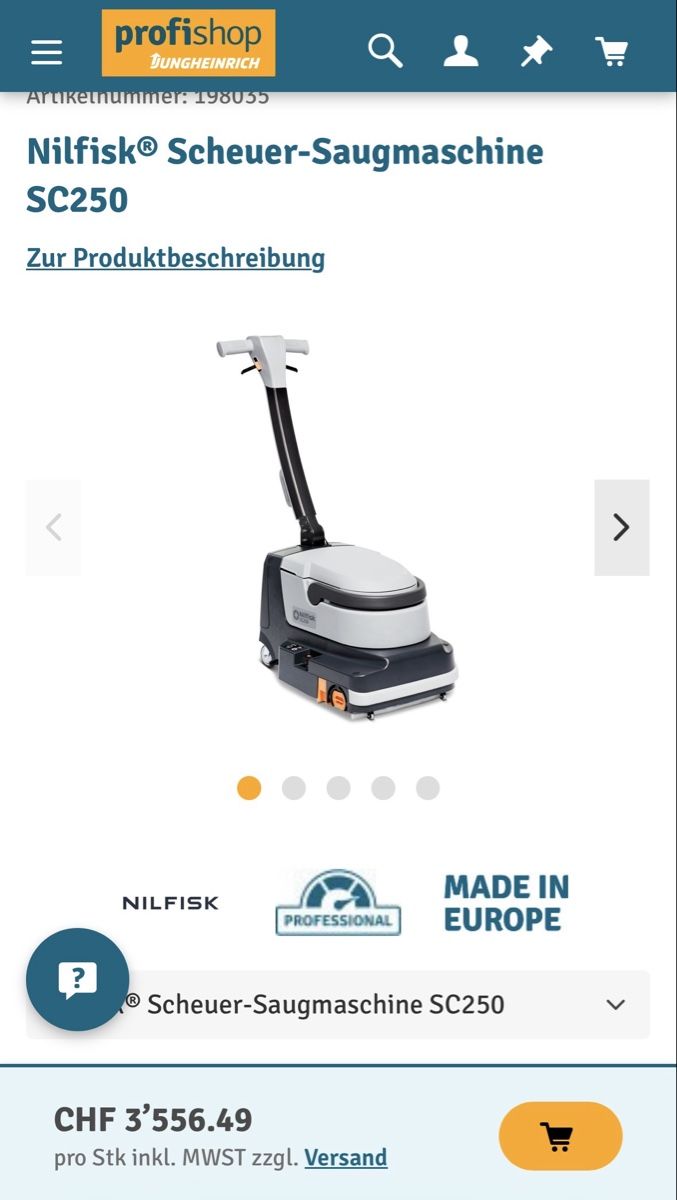 Nilfisk Tutte le macchine: Nilfisk SC250 Putzmaschine Scheuersaugmaschine  – Usato da Sirnach venduto da Zox 1