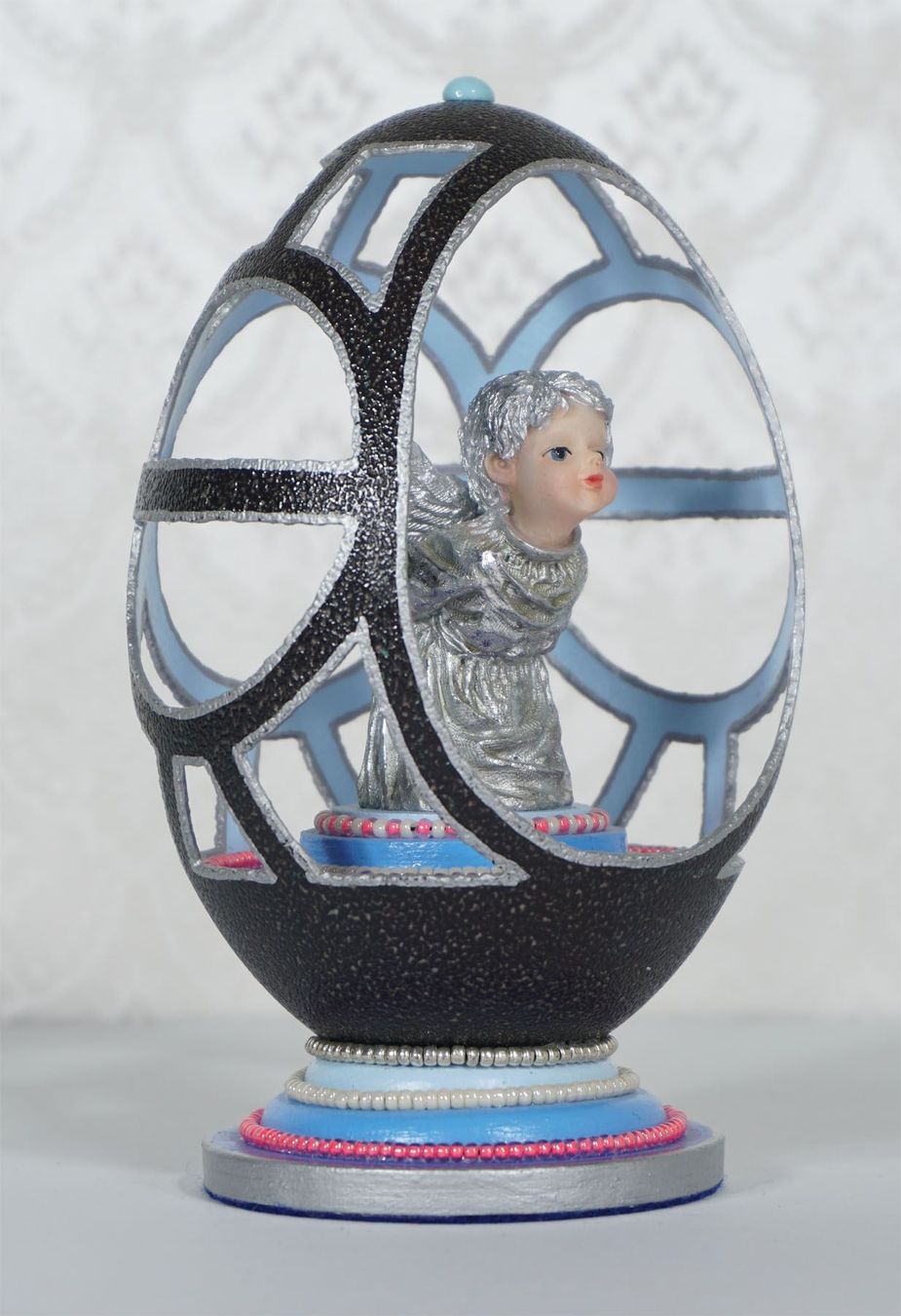 Statuette: 13,5cm grosses Vintage Ei mit Engel – Nuovo (secondo la descrizione) da Meggen venduto da Trouvaillen 2