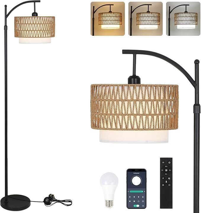 Lampade: Stehlampe Rattan Standleuchte Dimmbar Boho App-Steuerung – Nuovo e nell'imballaggio originale da Dörflingen venduto da Nixhub