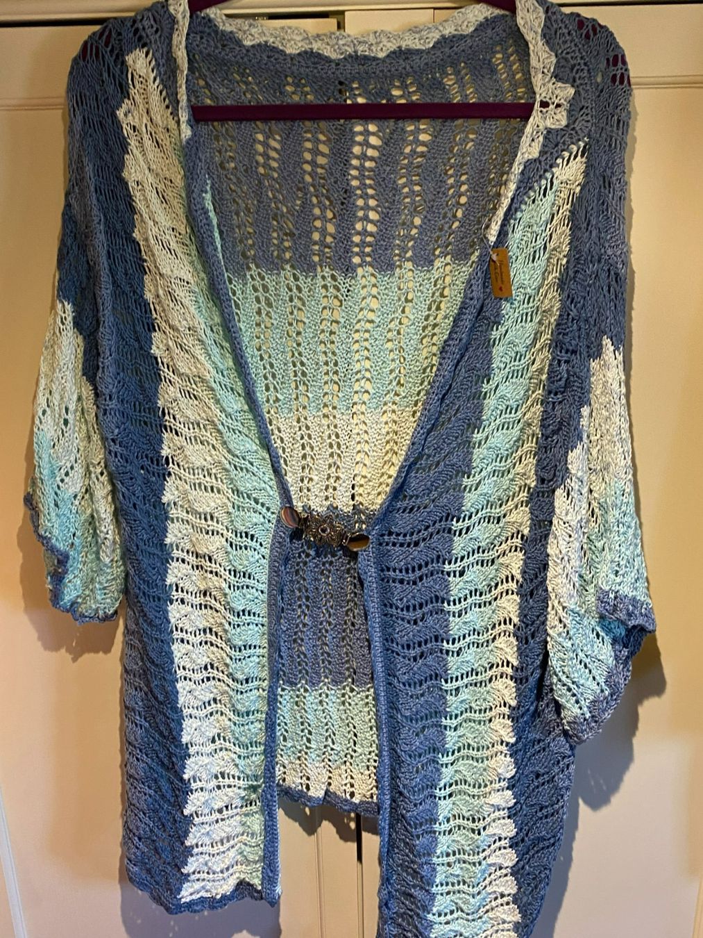 Giacche: STRICKJACKE-BIJOUX, EINZELSTÜCK-BLAU-TÜRKIS – Nuovo e nell'imballaggio originale da Meienried venduto da ManuelaBoutique 2
