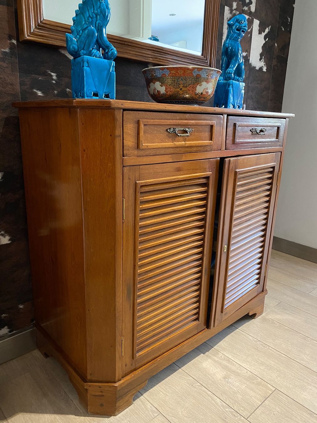 Cassettiere: Commode / Cabinet & miroir style antique Teck – Usato da Versoix venduto da mic_z7c9 3
