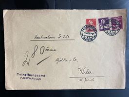 Schweiz 1931 NN-Brief B.amt Fahrwangen MiF 2xTellkopf/-sohn