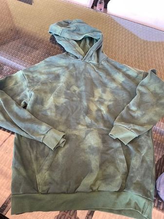 Junge Hoodie marmorisiert dunkel und hellgrün 146/152