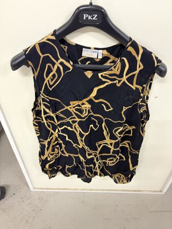 Bluse CITY COMBI by delmod schwarz/gold Grösse 42 günstig
