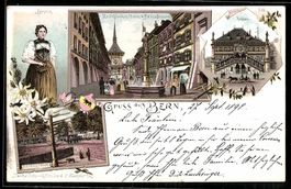 Litho Bern, Zeitglockenturm u. Bärenbru