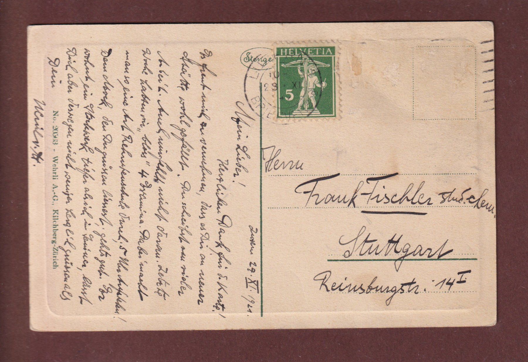 Ansichtskarten: LUZERN - Wasserturm - 1921 – Gebraucht aus Pully von nicecards 1