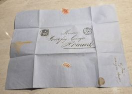 Briefmarke Helvetcia Dokumente Vorphilaterie Faltbrief 1857