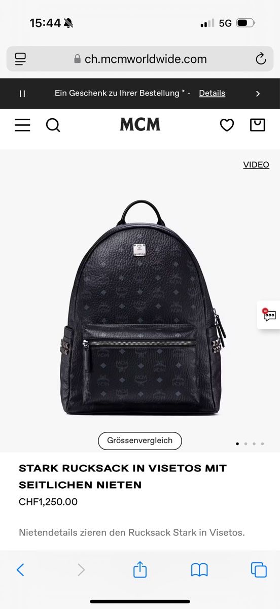 Mcm Zaini: MCM Stark Rucksack Schwarz – Usato da Ellighausen venduto da privateseller 8