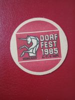 Bierdeckel Rümlang Dorffest 1985 Motiv Einhorn