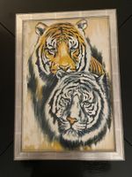 Bild, zwei Tiger, Öl, unbek.Maler, nicht signiert