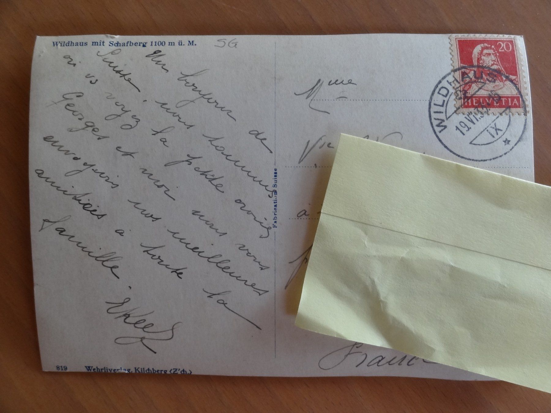 Cartoline postali: Wildhaus mit Schafberg - SG - 1933 – Usato da St Léonard venduto da Riglin 1