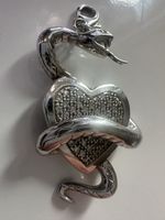 925 Silber Anhänger/Charm, Schlange mit Herz