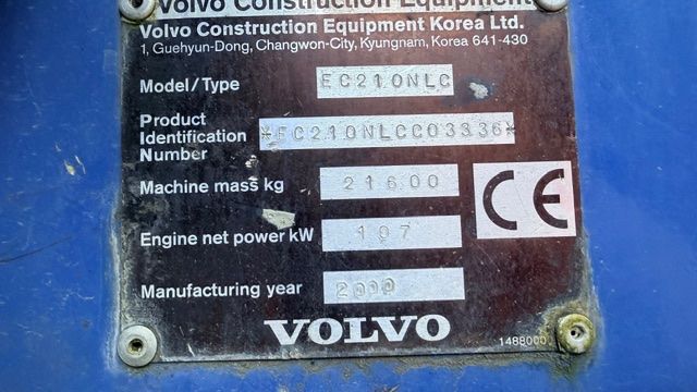 Volvo Escavatori: Volvo EC 210 NLC Partikelfilter Kettenbagger – Usato da Bonaduz venduto da A13_Automobile 8
