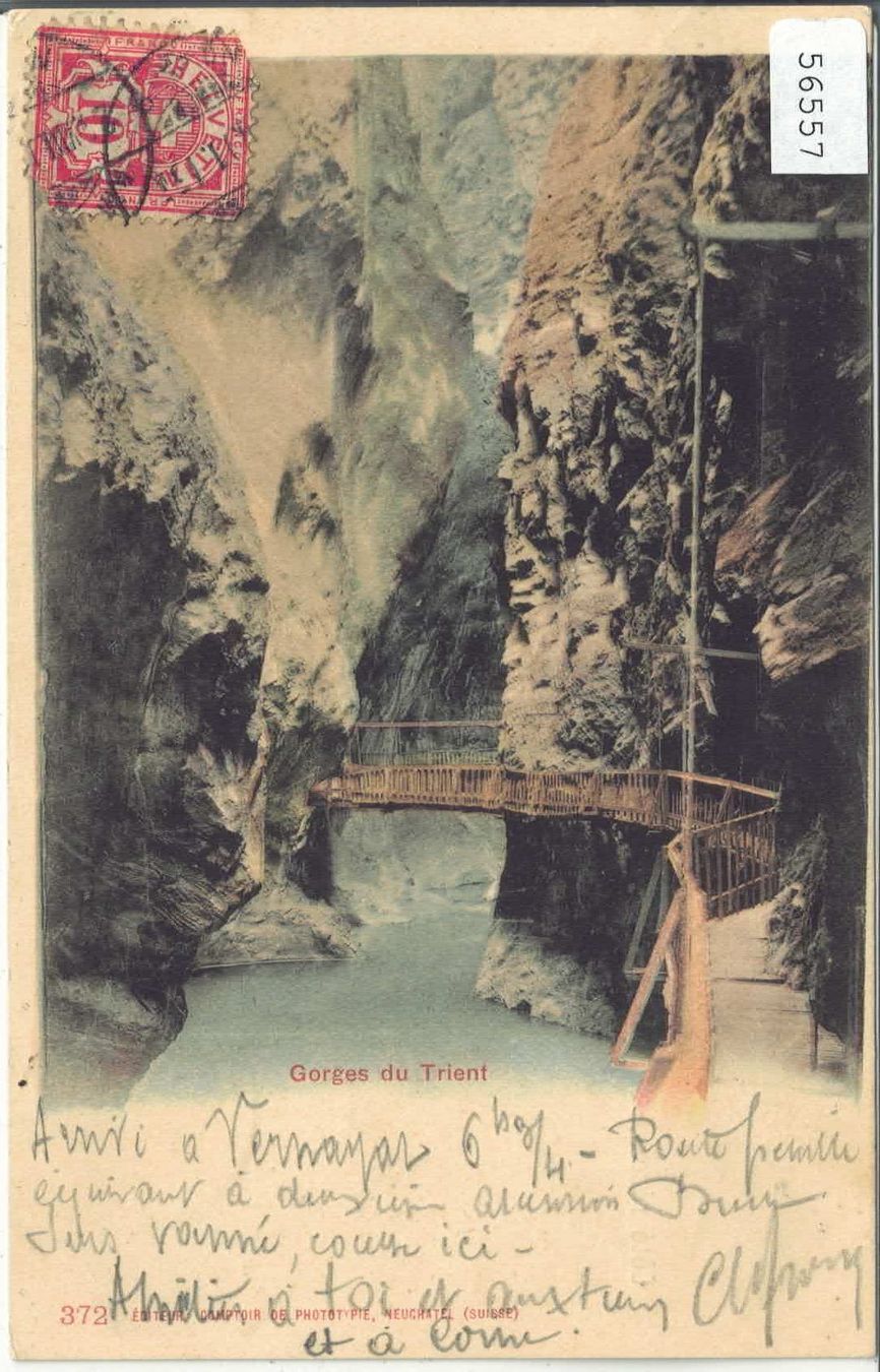 Ansichtskarten: Vernayaz - Gorges du Trient - coloriert – Gebraucht aus Ettingen von Kartenplanet