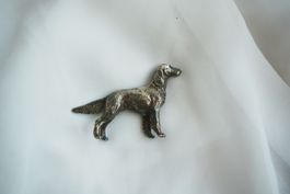 Vintage Figur Hund Golden Retriever Setter Metall gegossen