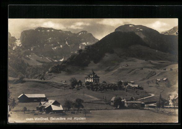 Cartoline postali: AK Weissbad, Belvedere mit Alpstein – Usato da Berlin venduto da bartko-reher