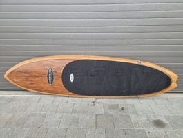 COREBAN Surfboard Holzoptik, gebraucht, mit Finnen