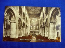 Kirchenschiff Waltham Abbey Essex Innenansicht ungelaufen AK